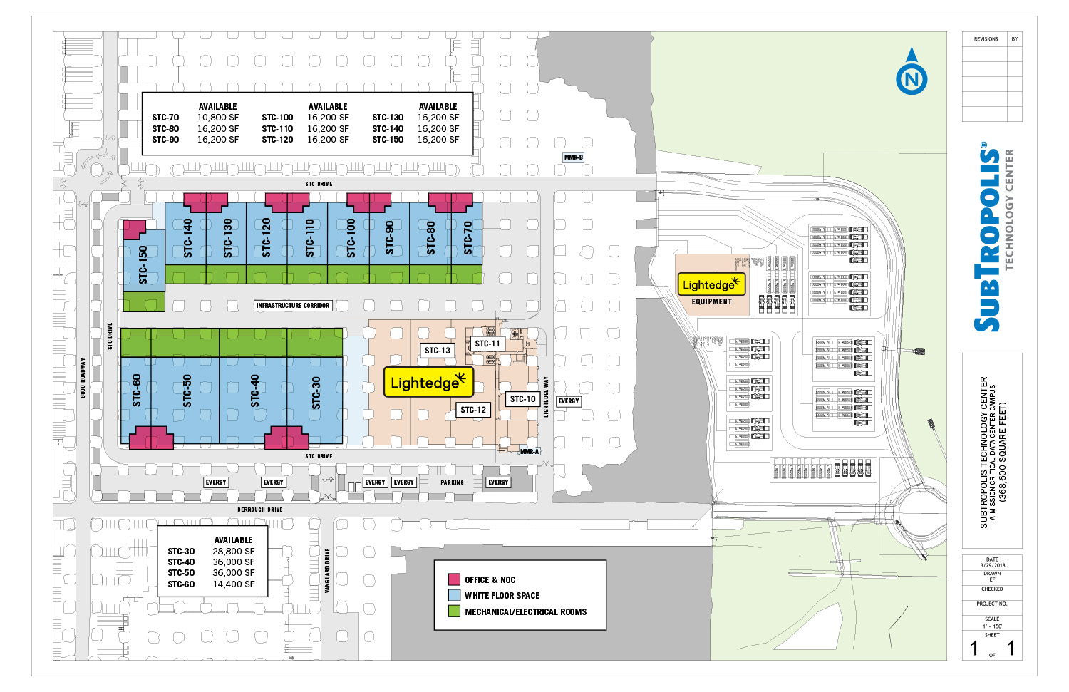 SubTropolis Technology Center Site Plan - STC is a mission critical campus for purpose-built data centers.